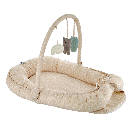 Babyjem Oyuncaklı Anne Baba Yanı Yatağı Somon Çiçek