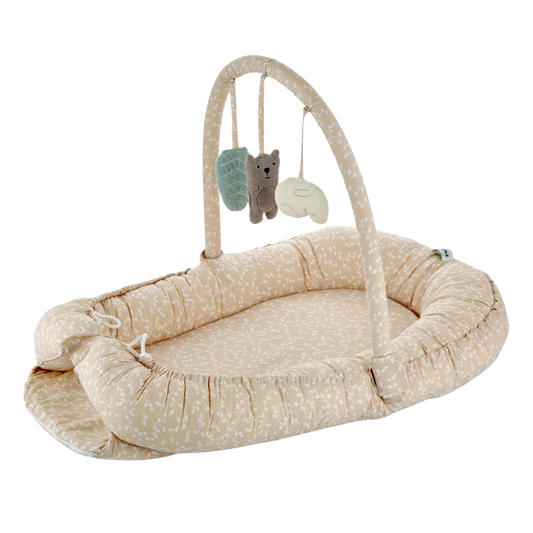 Babyjem Oyuncaklı Anne Baba Yanı Yatağı Somon Çiçek