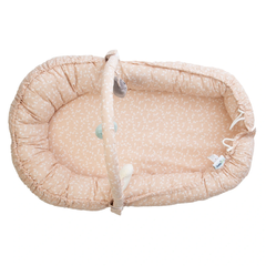 Babyjem Oyuncaklı Anne Baba Yanı Yatağı Somon Çiçek