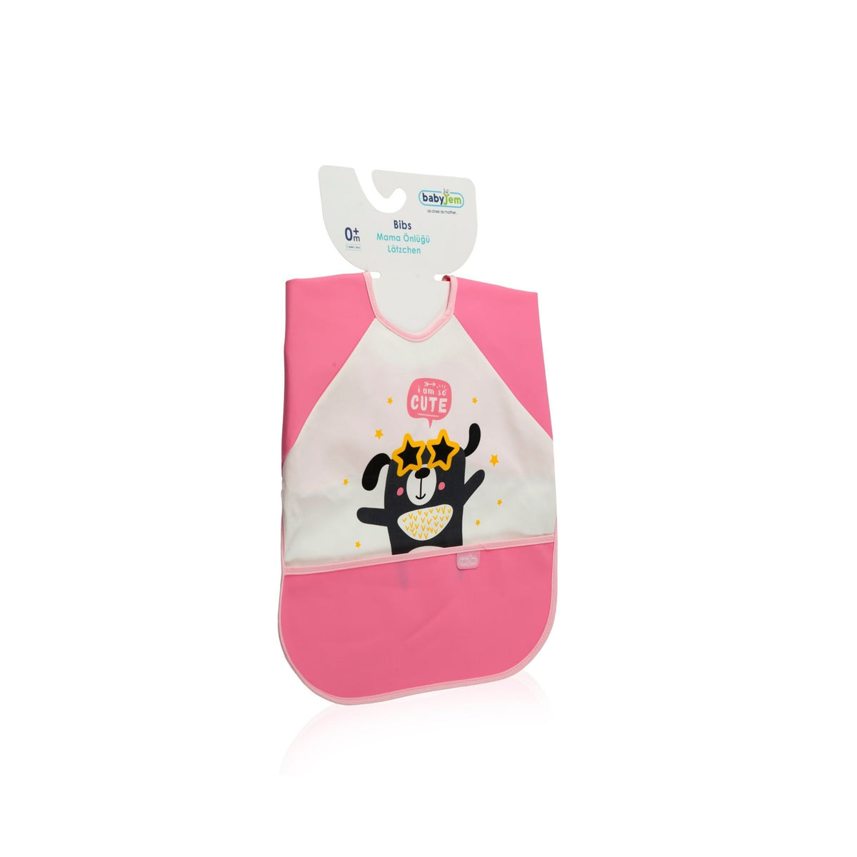Babyjem Poli Muşamba Kollu Önlük Pembe