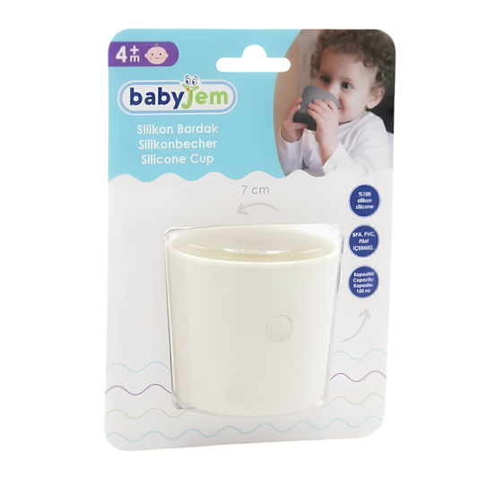Babyjem Silikon Bardak Ekru