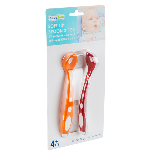 Babyjem Silikon Mama Kaşığı Turuncu Kırmızı