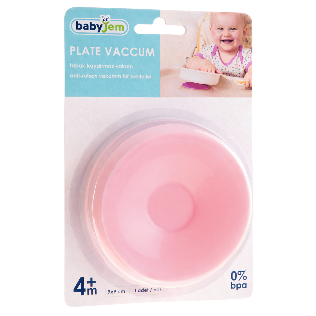 Babyjem Tabak Bardak Vakumu Pembe