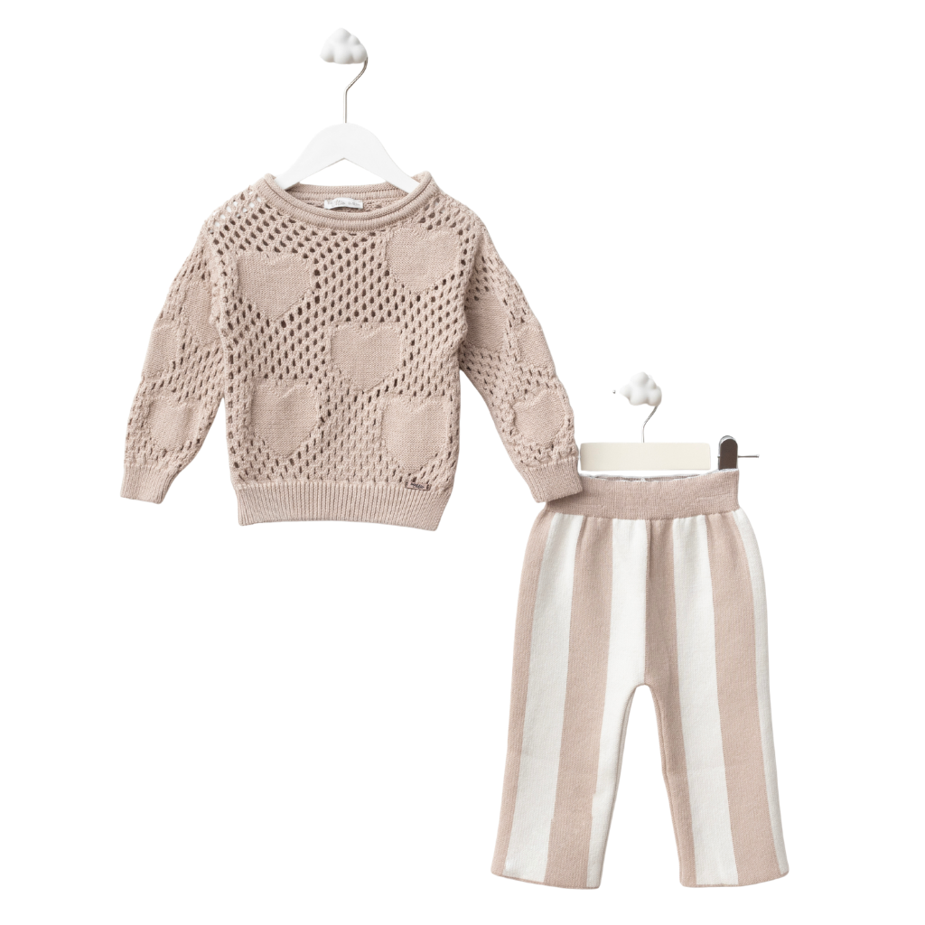 BabyMio Ajurlu Pamuk 2'li Takım Bej