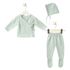 BabyMio Ajurlu Pamuk Yenidoğan Takım Yeşil
