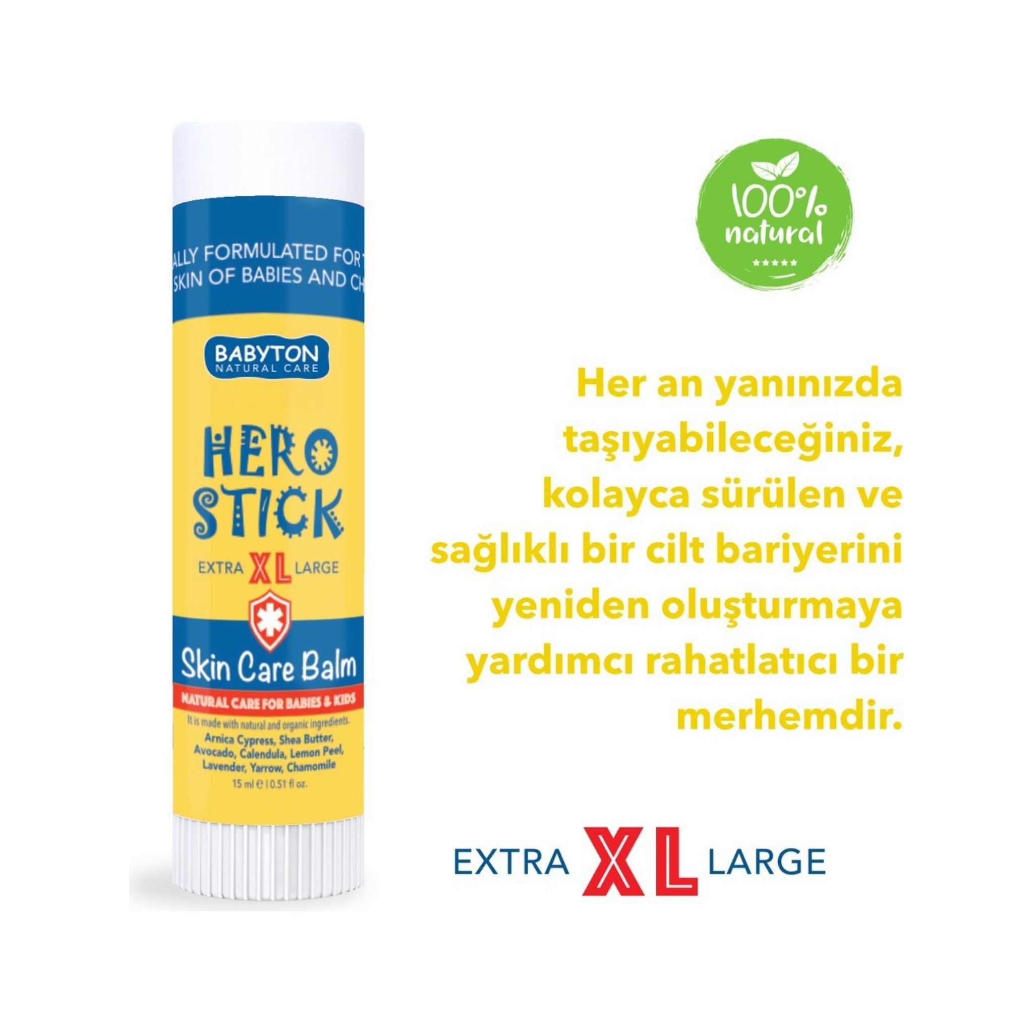 Babyton Hero Stick XL Anlık Yatıştırıcı Doğal Stick