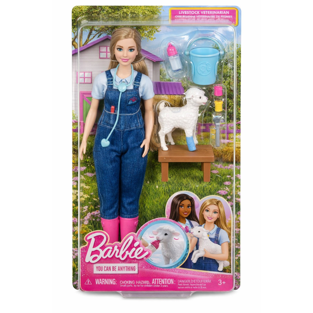 Barbie 65. Yıl Deluxe Kariyer Bebekleri Veteriner Seti HRG42