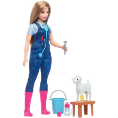 Barbie 65. Yıl Deluxe Kariyer Bebekleri Veteriner Seti HRG42