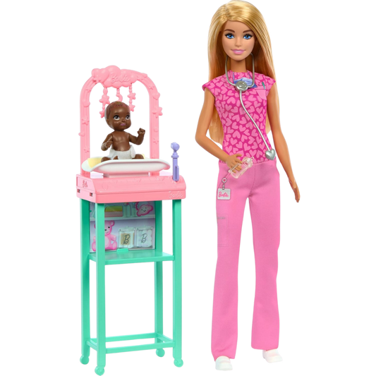 Barbie Bakım Temalı Kariyer Oyun Seti Doktor Bebek JCR72