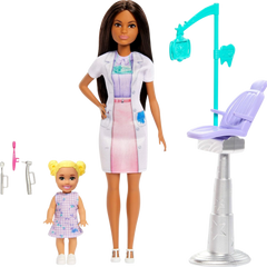 Barbie Bakım Temalı Kariyer Oyun Setleri Dişçi Bebek JCR75