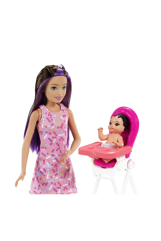 Barbie Bebek Bakıcısı Bebeği ve Aksesuarları Oyun Setleri GRP40