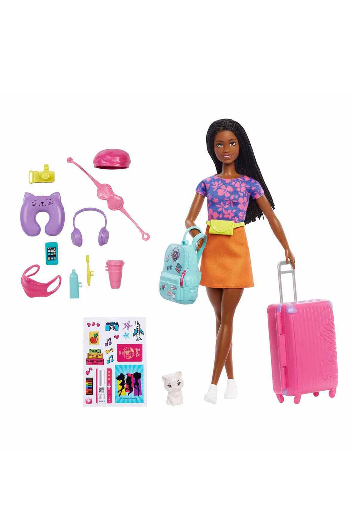 Barbie Brooklyn Seyahatte Bebeği ve Aksesuarları