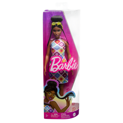 Barbie Fashionistas Bebeği Topuz Saçlı ve Örgü Elbiseli HJT07