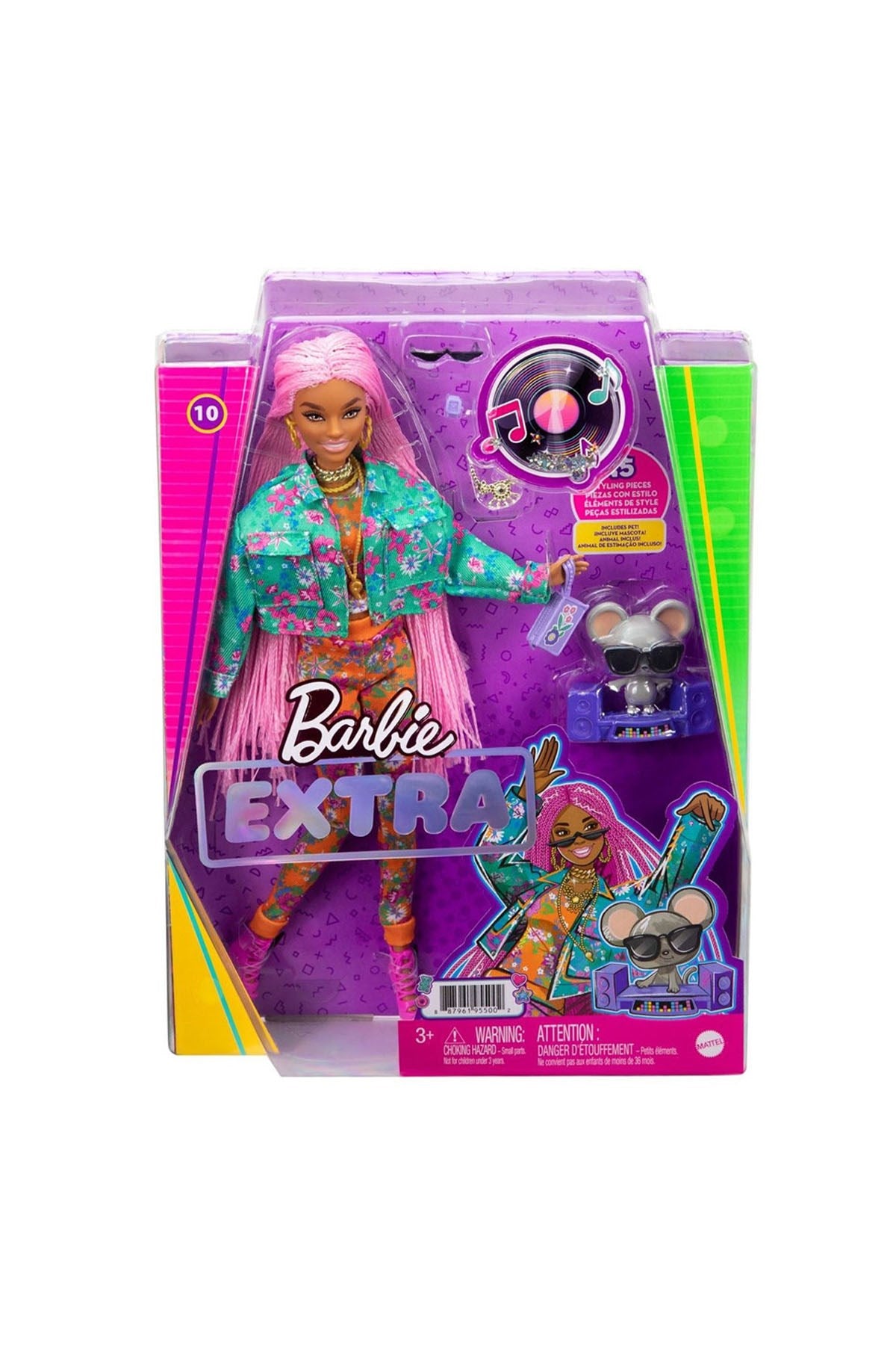 Barbie Extra - Pembe Örgü Saçlı Bebek GXF09