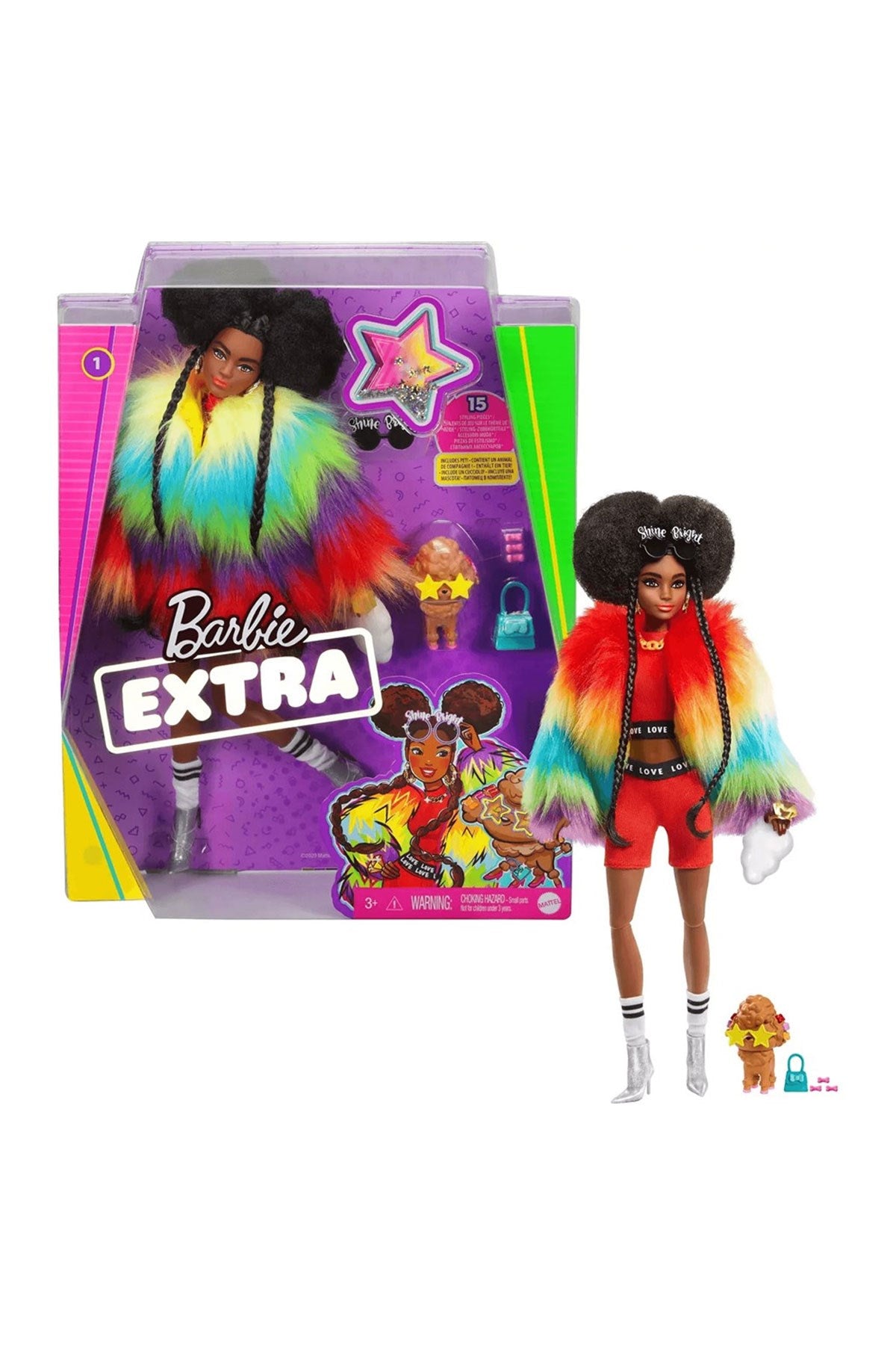 Barbie Extra - Renkli Ceketli Bebek GVR04