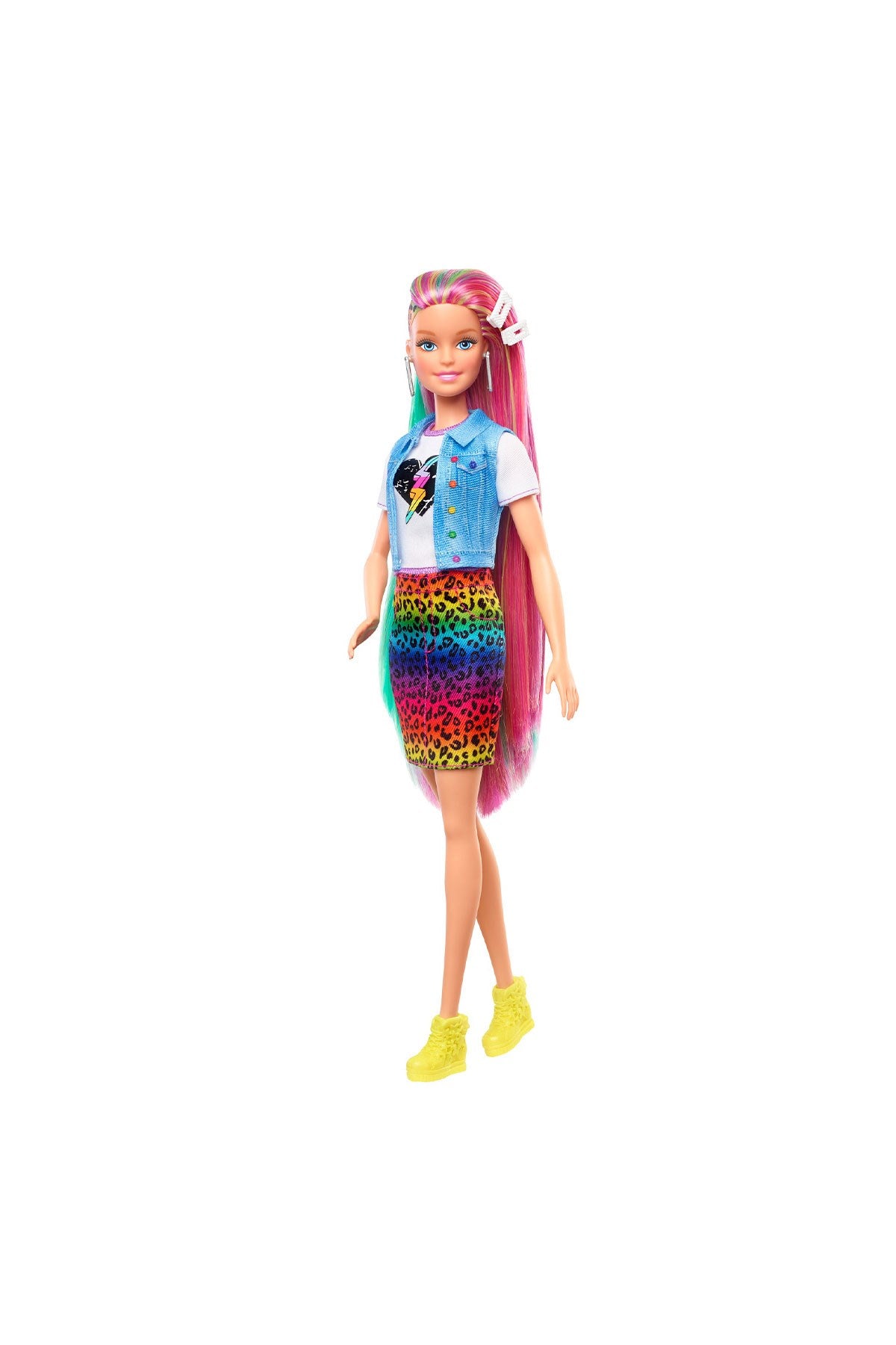 Barbie Leopar Desenli Saçlar Bebeği-GRN81