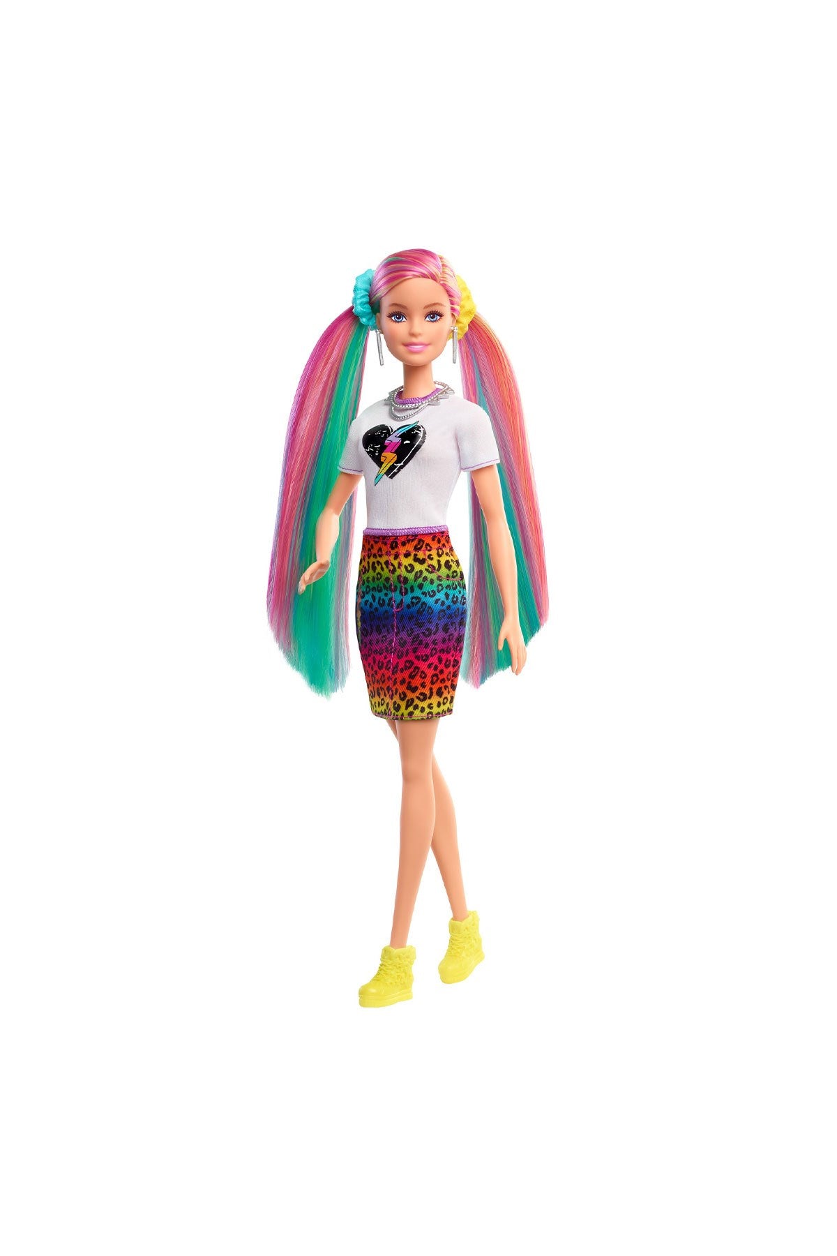 Barbie Leopar Desenli Saçlar Bebeği-GRN81