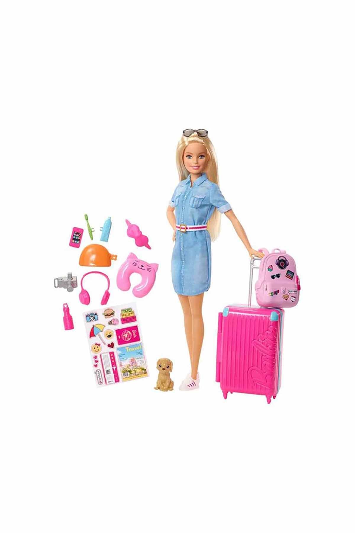 Barbie Seyahatte Bebeği ve Aksesuarları