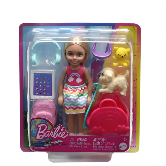 Barbie Seyahatte Chelsea Bebek ve Aksesuarları HJY17