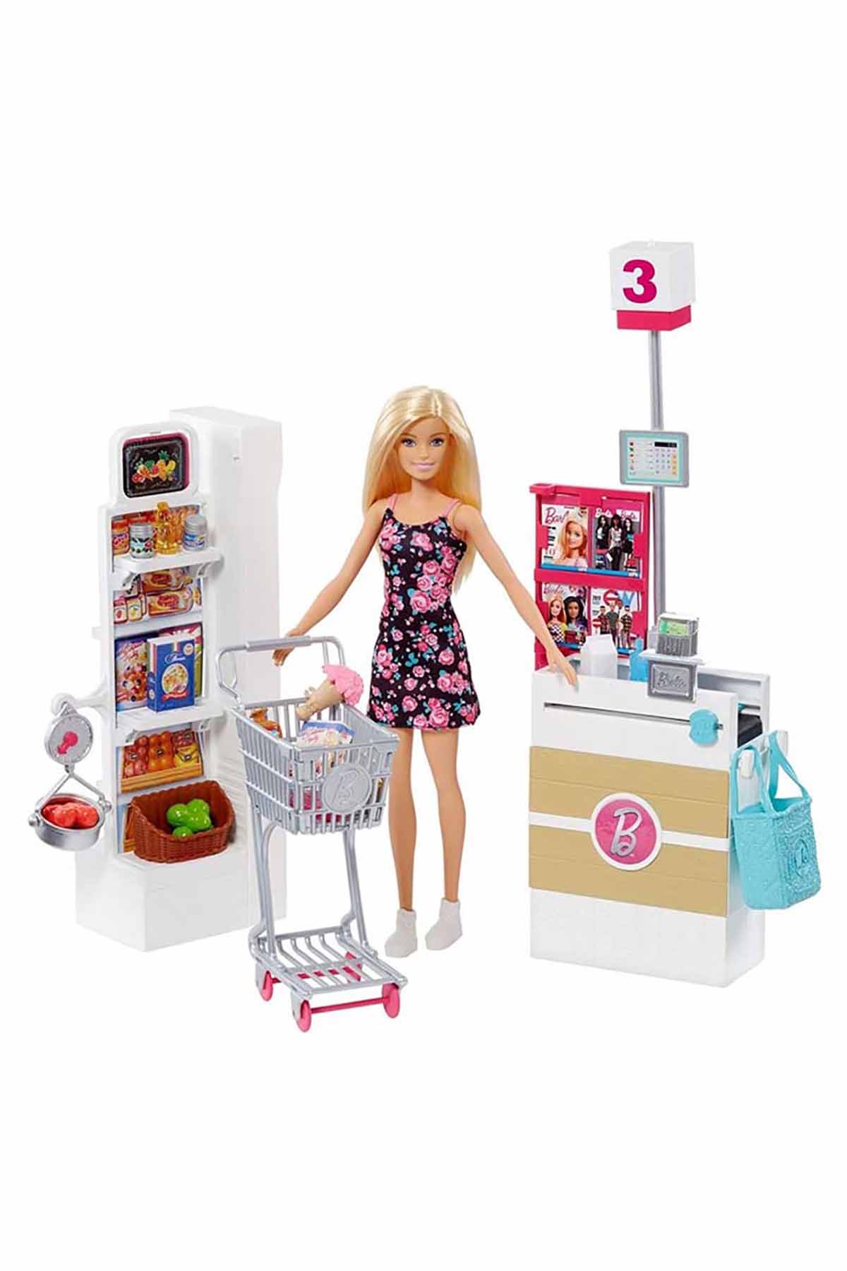 Barbie Süpermarkette Oyun Seti