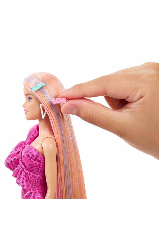 Barbie Upuzun Muhteşem Saçlı Bebekler Pembe Saçlı Bebek Mattel JDC85