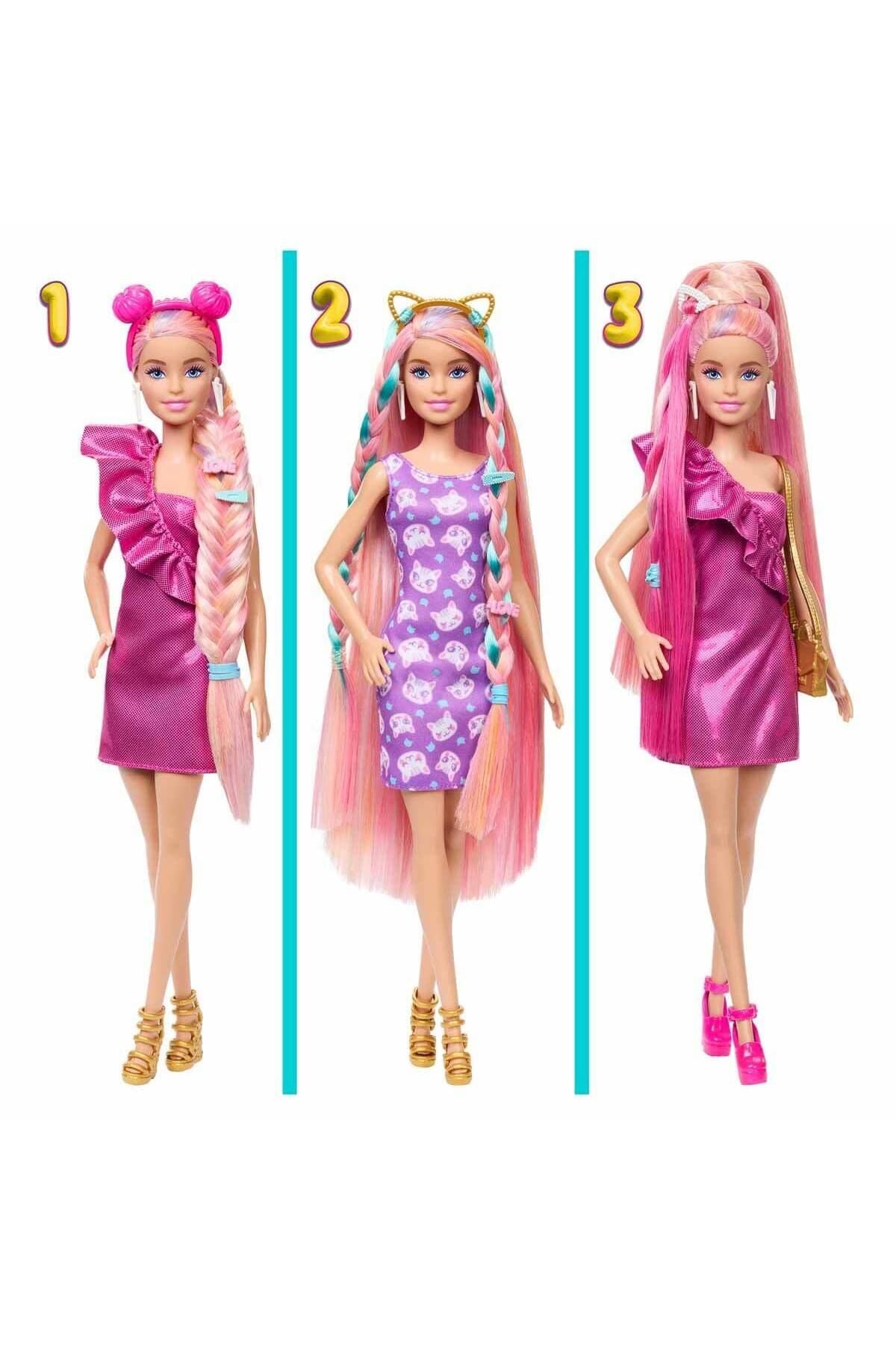 Barbie Upuzun Muhteşem Saçlı Bebekler Pembe Saçlı Bebek Mattel JDC85