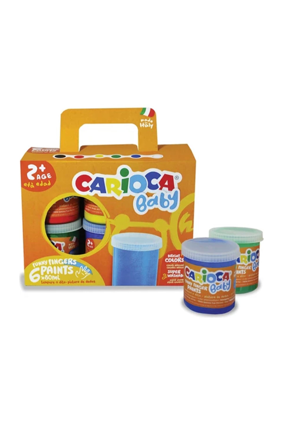 Carioca Bebek Süper Yıkanabilir Parmak Boyası 6 Renk X 80 Gr 2 Yaş+