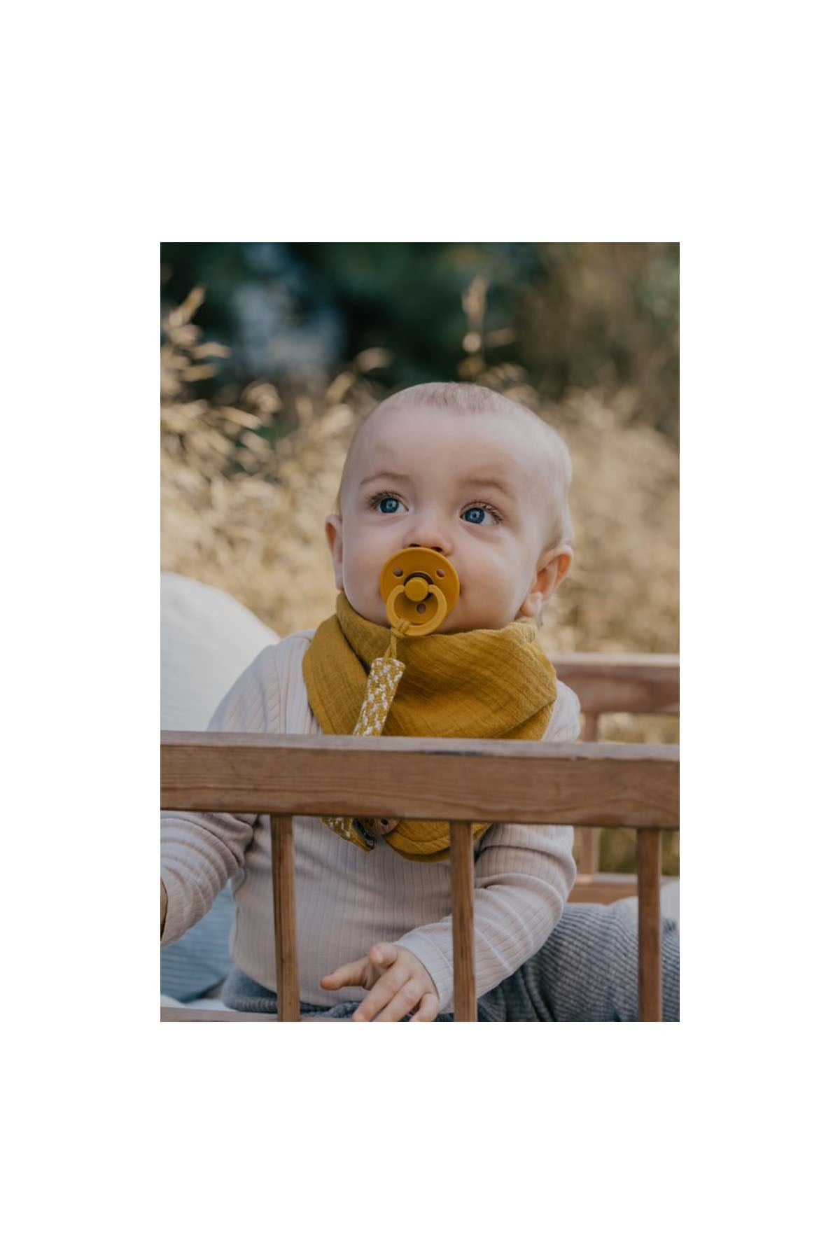 Bibs Paci Braid Emzik Askısı Mustard / Ivory / Cloud