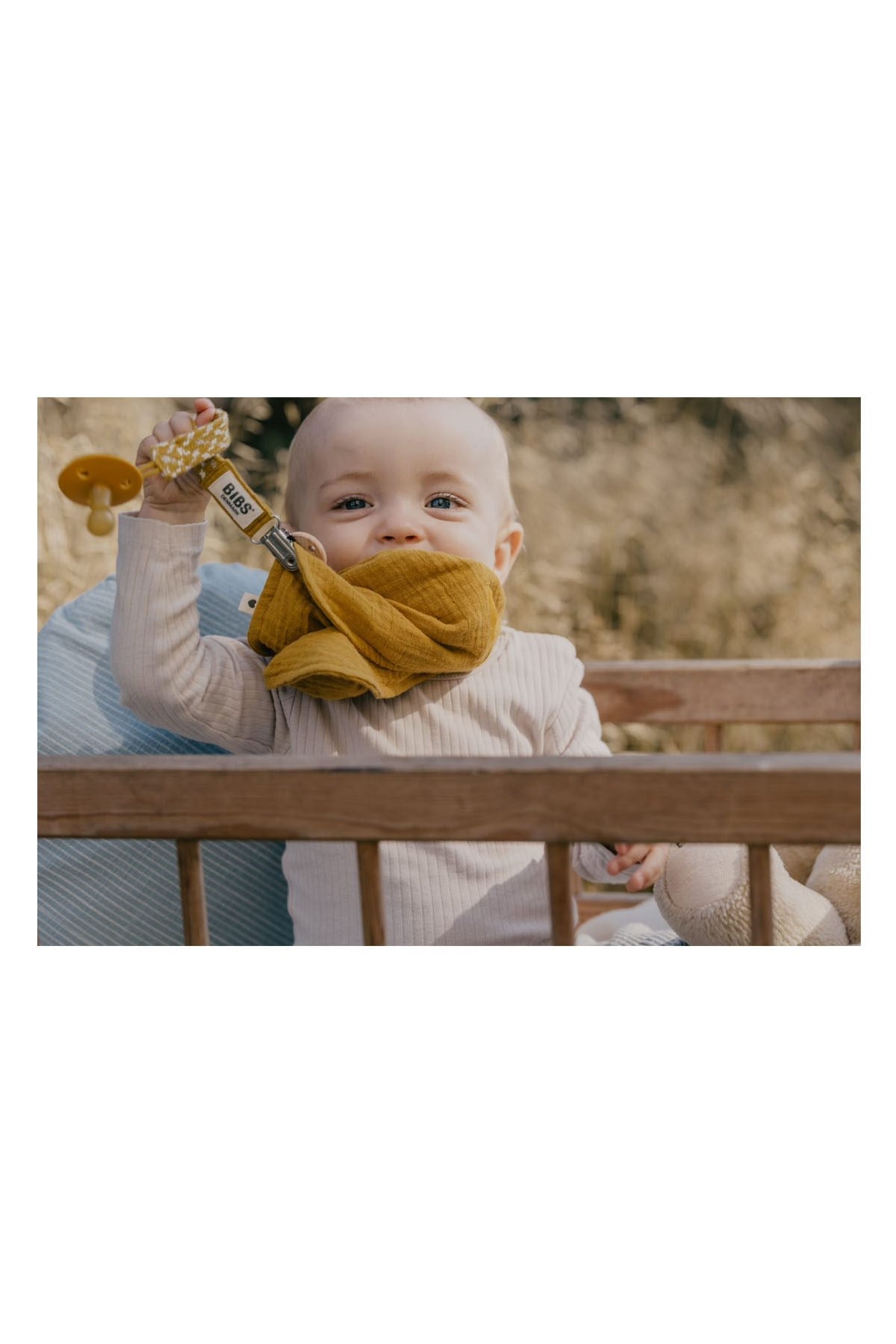 Bibs Paci Braid Emzik Askısı Mustard / Ivory / Cloud