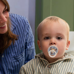 Bibs Studio Colour Block Kauçuk Emzik Ivory Dusty Blue No 1