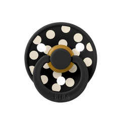 Bibs Studio Colour Round Kauçuk Emzik Polka Big Black Ivory No:2
