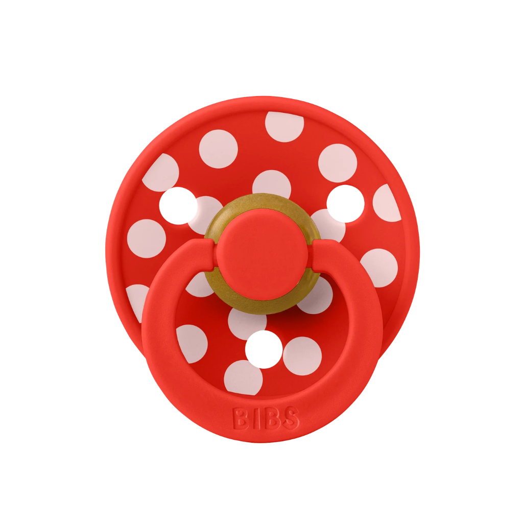 Bibs Studio Colour Round Kauçuk Emzik Polka Big Candy Apple Blossom No:2