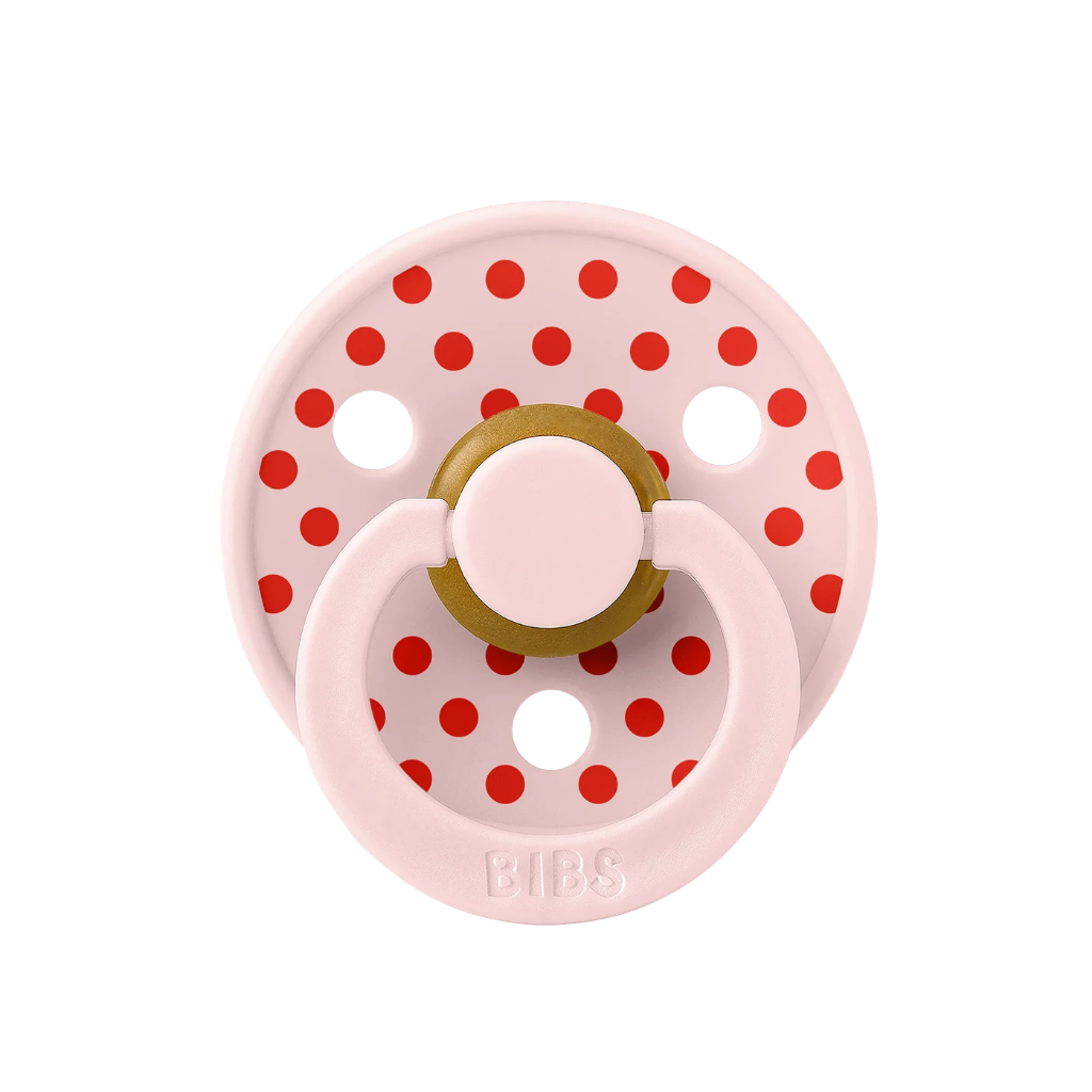 Bibs Studio Colour Round Kauçuk Emzik Polka Small Blossom Candy Apple No:1