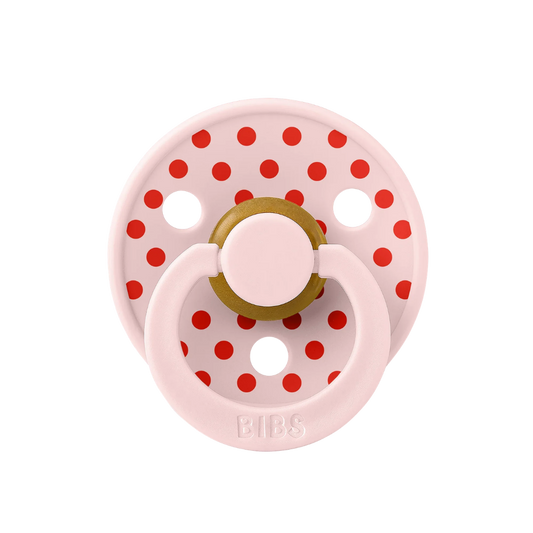 Bibs Studio Colour Round Kauçuk Emzik Polka Small Blossom Candy Apple No:2