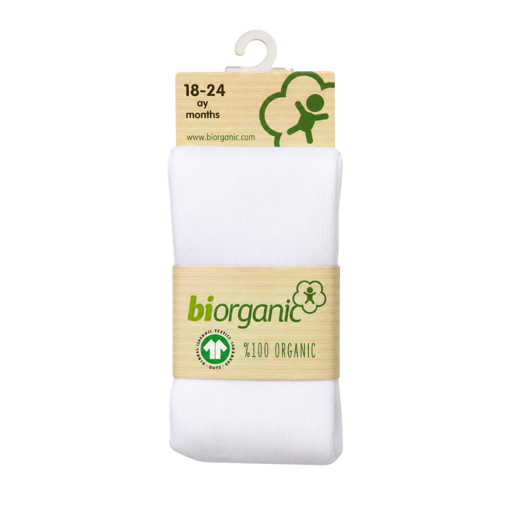 Biorganic Klasik Düz Beyaz Külotlu Çorap
