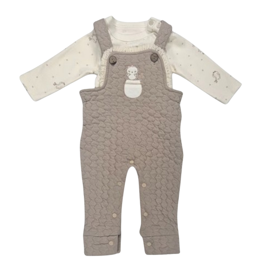 Bistyle 2'li Tulum Salopet Family Bird Ekru Mint Bej