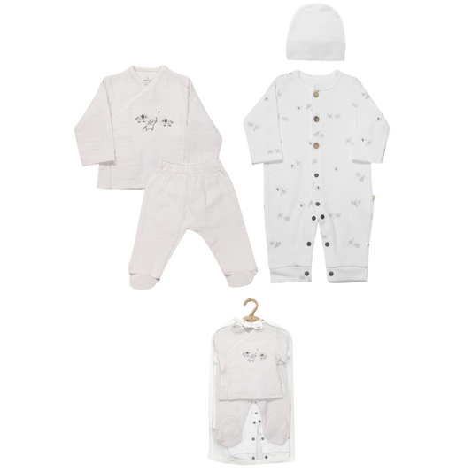 Bistyle 4'lü Tüllü Set Müslin Star Elephant