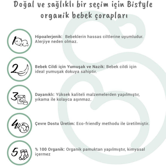 Bistyle 6'lı Penye Bebek Çorabı