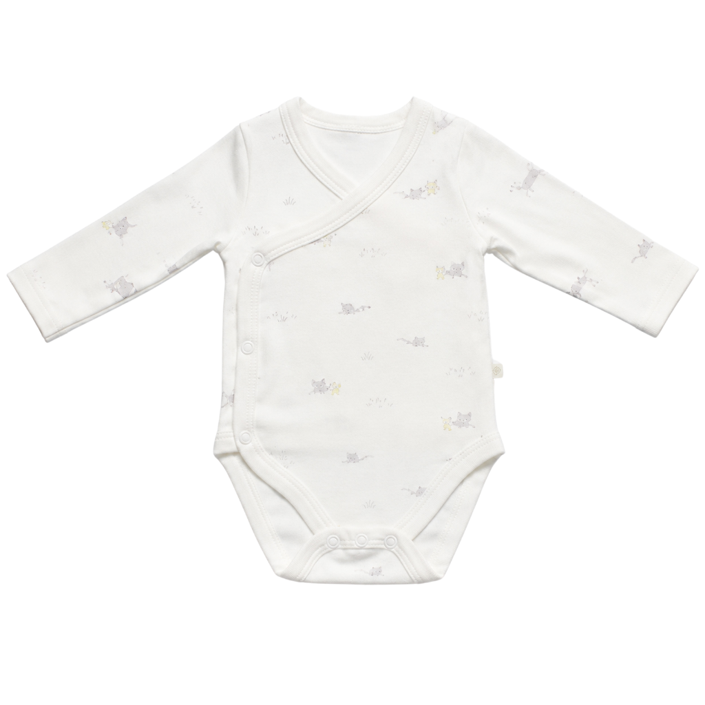 Bistyle Kruvaze Body Uzun Kol Dreamy Premium Gri Ekru