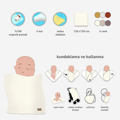Bistyle Müslin Battaniye Ekru