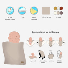 Bistyle Müslin Battaniye Bej