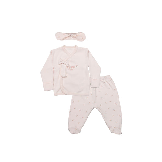 Bistyle Organik 3'lü Zıbın Takım Grow in Love