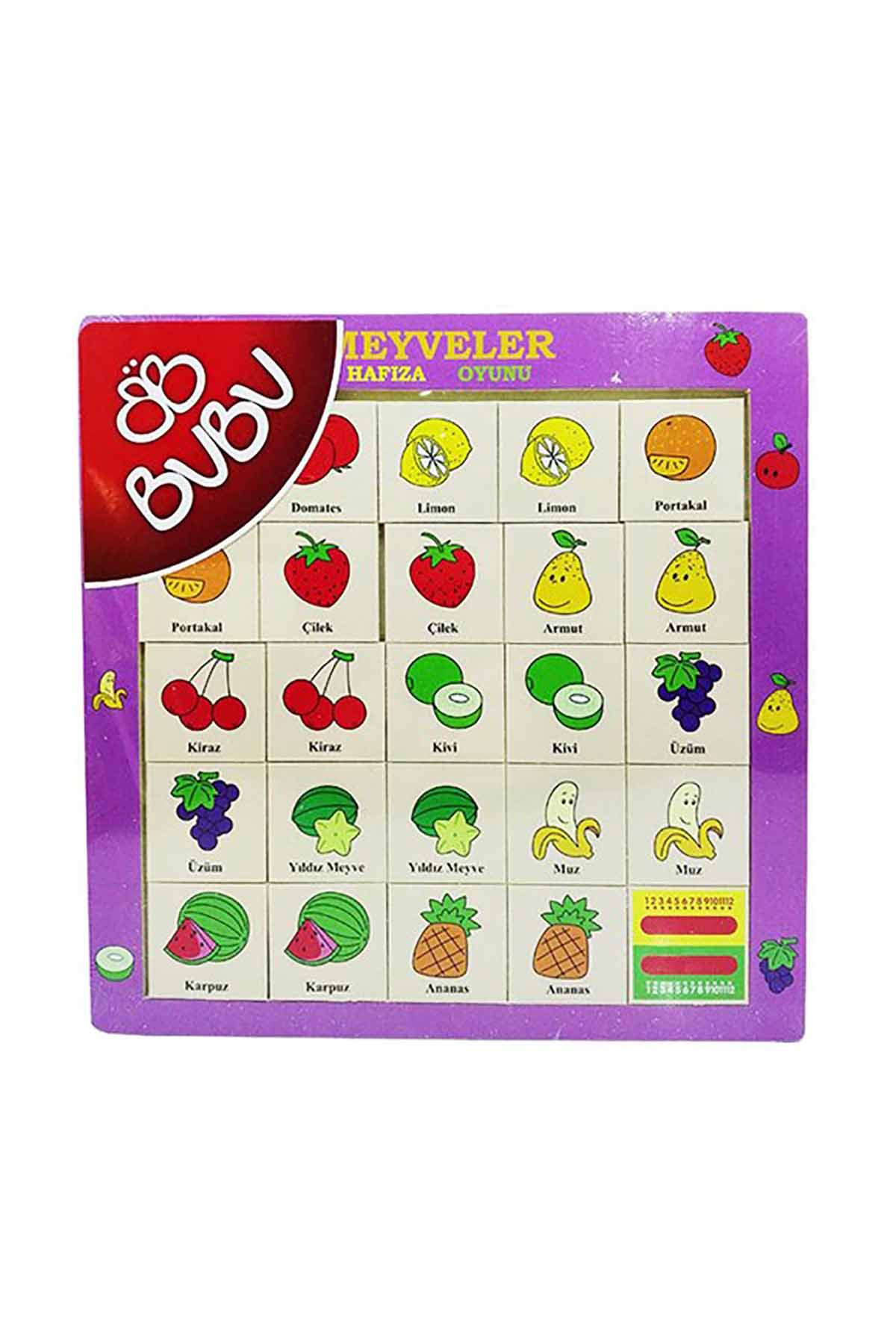 BuBu Ahşap Puzzle Meyveler Hafıza Oyunu