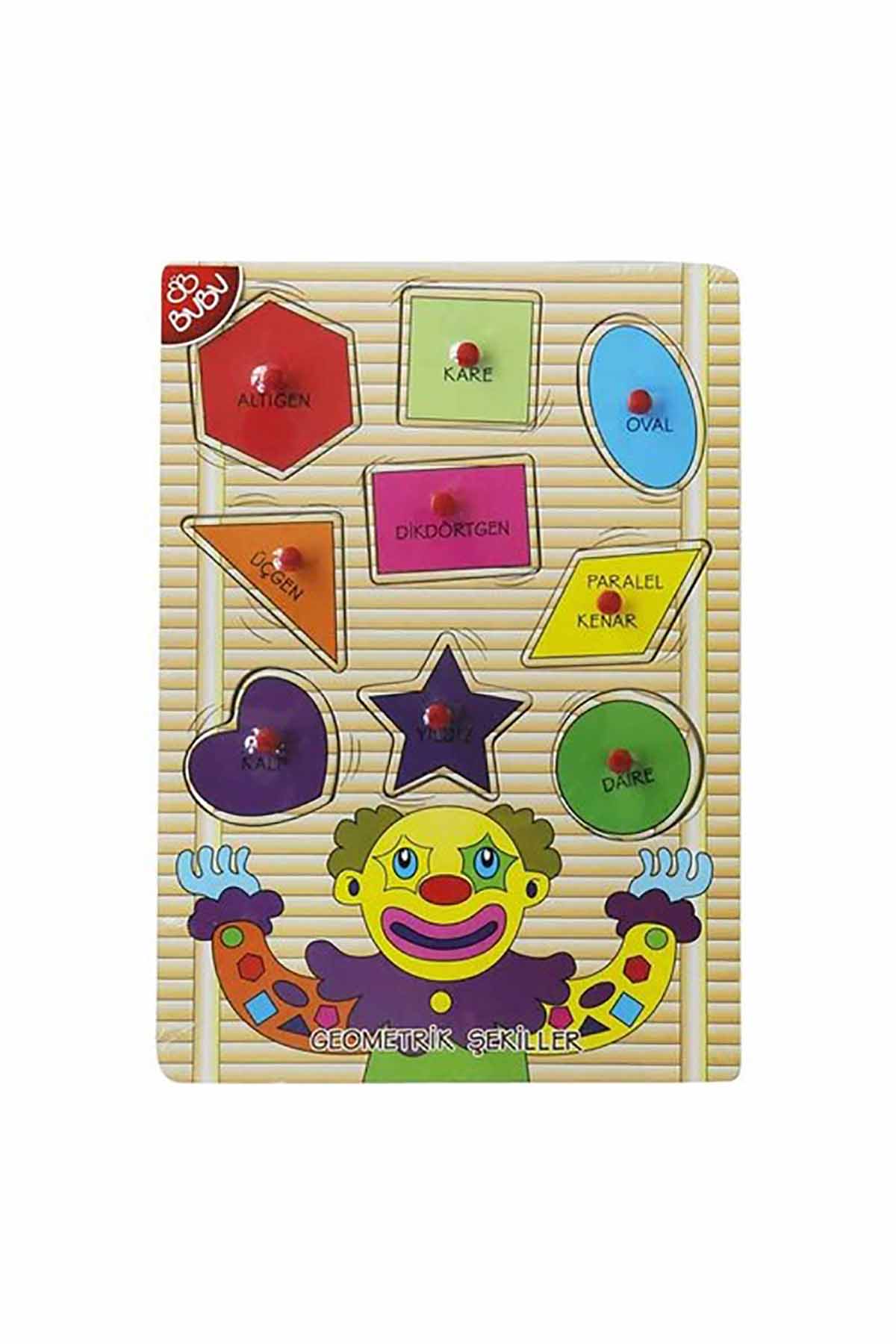 BuBu Ahşap Puzzle Palyaço Geometrik Şekiller