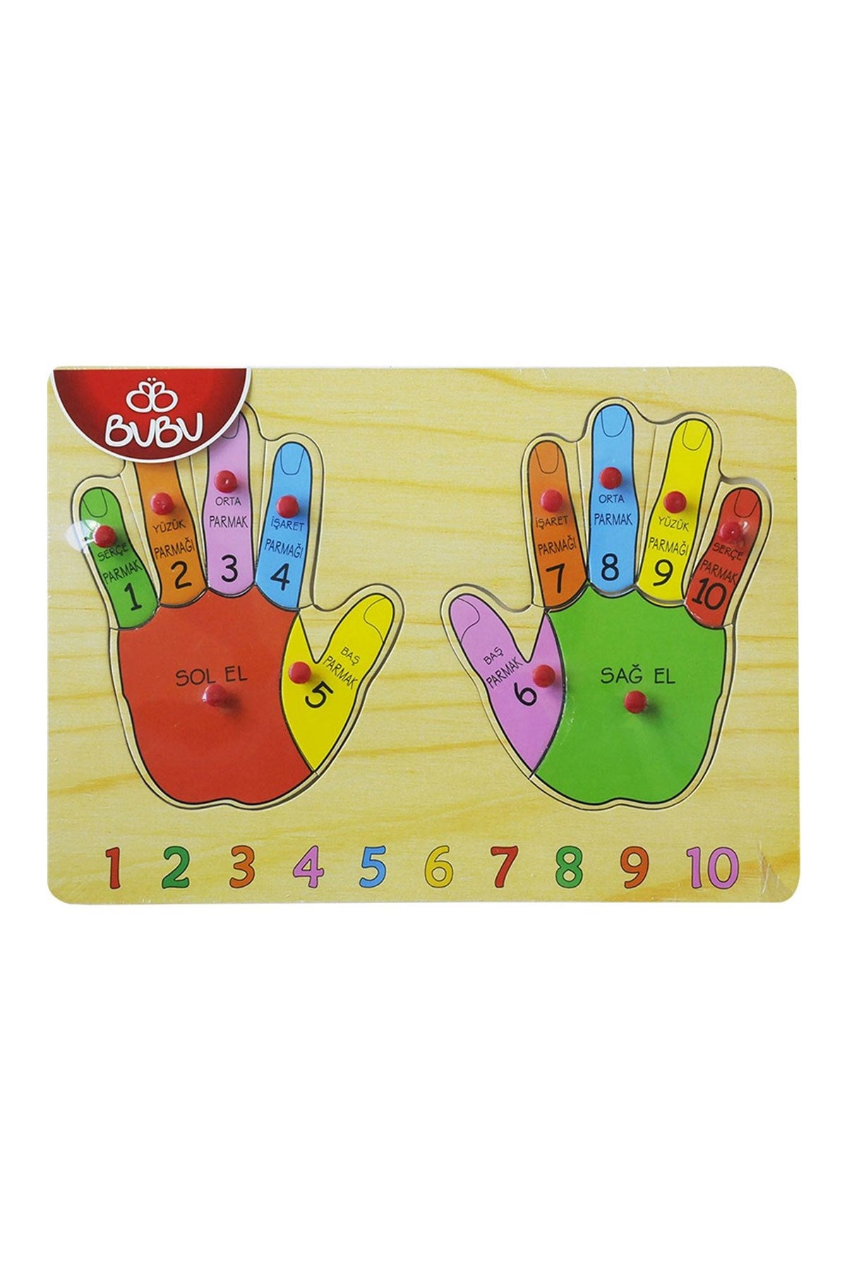 BuBu Ahşap Puzzle Parmaklar 30x21,5x0,8cm - Welcome Baby