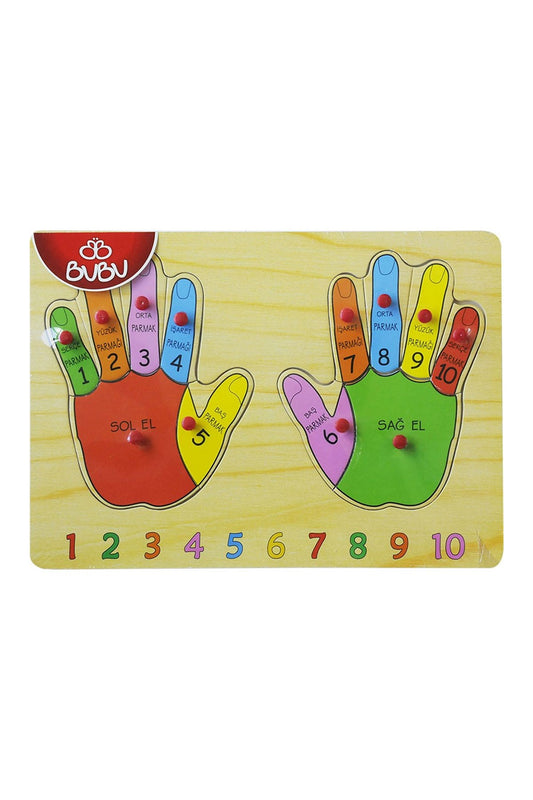 BuBu Ahşap Puzzle Parmaklar 30x21,5x0,8cm - Welcome Baby