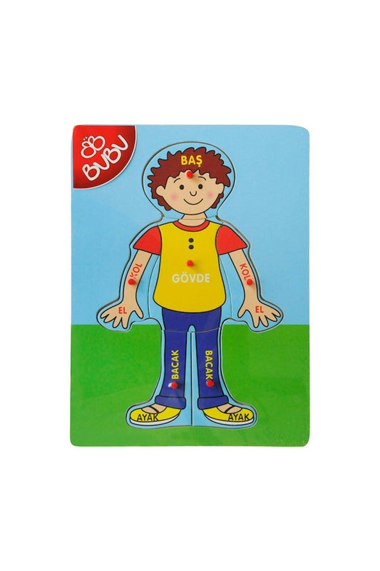 BuBu Ahşap Puzzle Vücudumuz Erkek - Welcome Baby