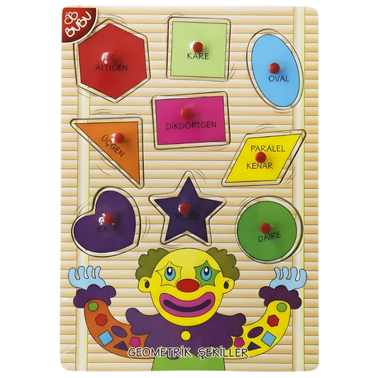 BuBu Ahşap Puzzle Palyaço Geometrik Şekiller