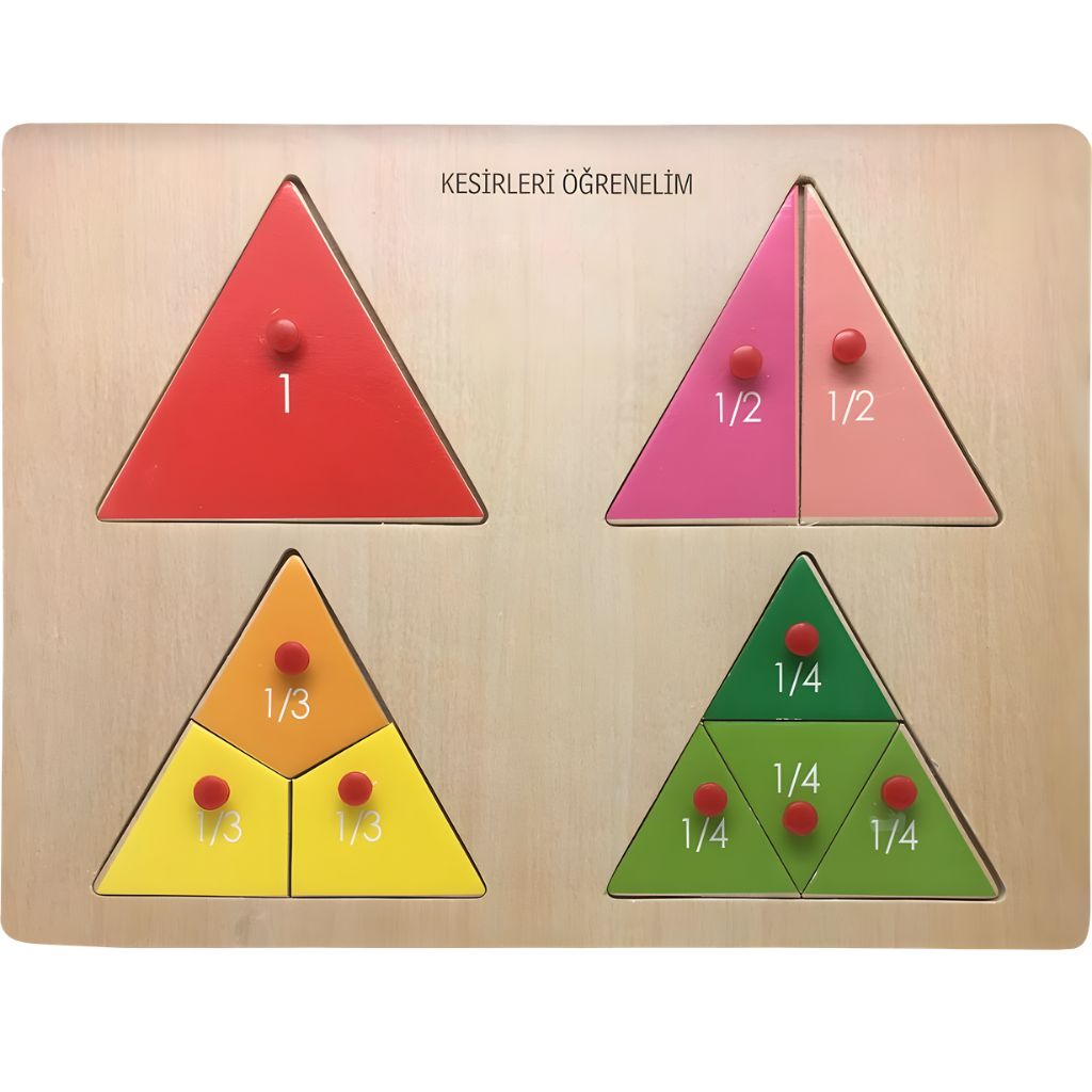 BuBu Ahşap Puzzle Üçgen Kesirler - Welcome Baby