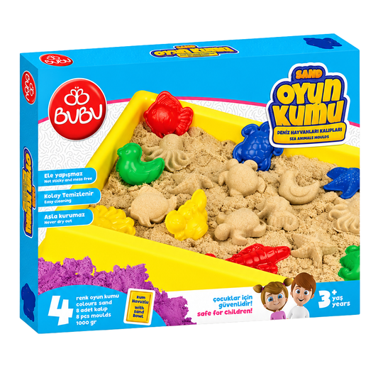BuBu Oyun Kumu Büyük Havuzlu Deniz Hayvanlı Kalıplar 1000gr